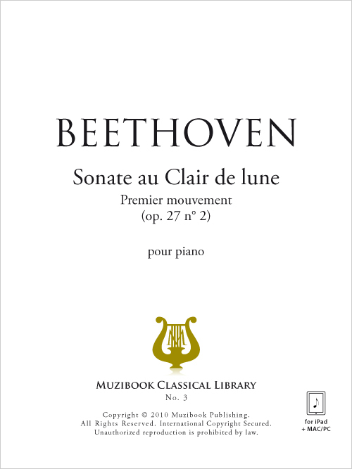 Partition iPad Adagio de la sonate au Clair de lune Piano De Ludwig van Beethoven (EAN13
