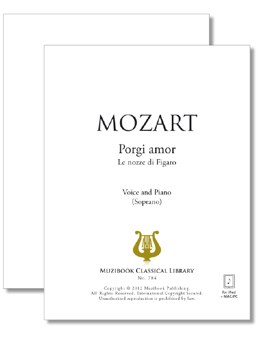 Partition Ipad Porgi Amor Dove Sono Piano Et Chant Voix Haute De Wolfgang Amadeus Mozart Ean13 3700681105687