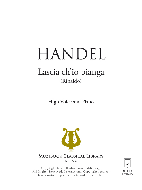 Lascia Ch Io Pianga Piano Et Chant Voix Haute Original Georg