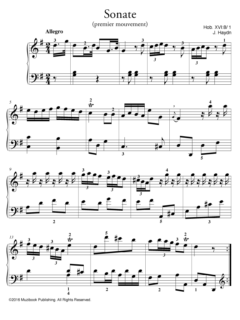 Morceaux de piano pour la 2ème année