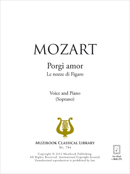 Partition Ipad Porgi Amor Piano Et Chant Voix Haute De Wolfgang Amadeus Mozart Ean13 3700681104789