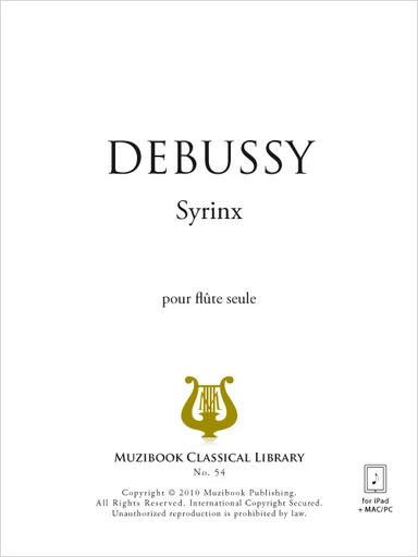 Syrinx - Claude Debussy - Muzibook Publishing