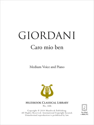 Caro mio ben - Giuseppe Giordani - Muzibook Publishing