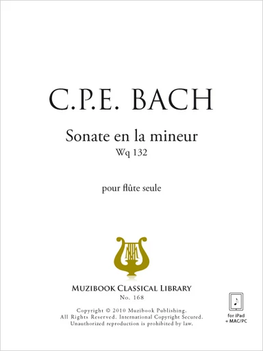 Sonate en la mineur Wq 132 - Carl Philipp Emanuel Bach - Muzibook Publishing