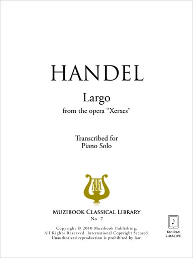 Largo - Georg Friedrich Haendel - Muzibook Publishing