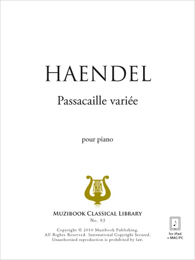 Passacaille variée - Georg Friedrich Haendel - Muzibook Publishing