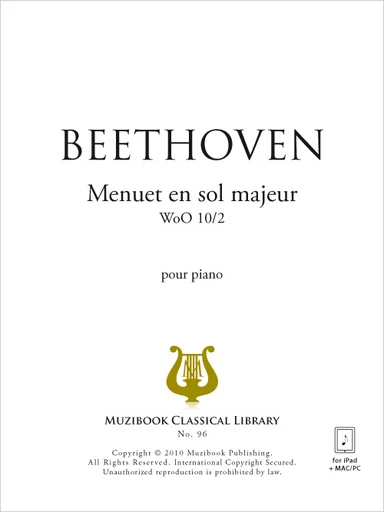 Menuet en sol majeur WoO 10/2 - Ludwig van Beethoven - Muzibook Publishing