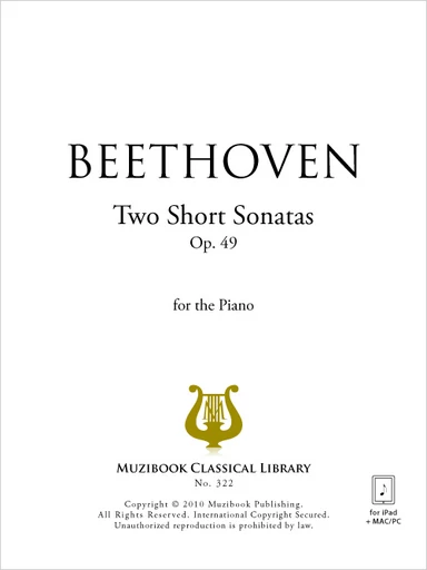 2 Sonates op. 49 - Ludwig van Beethoven - Muzibook Publishing