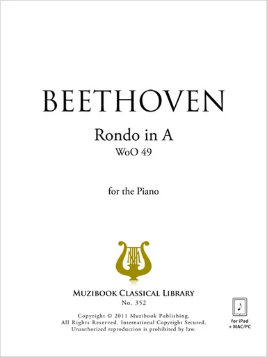 Rondo en la majeur WoO 49 - Ludwig van Beethoven - Muzibook Publishing