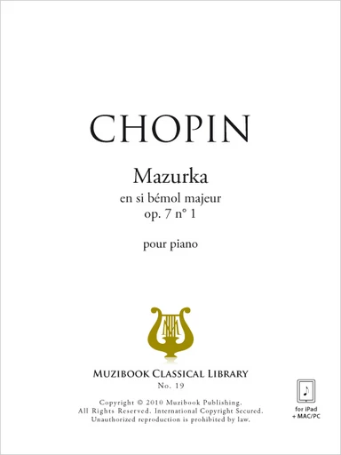 Mazurka en si bémol majeur op. 7 n° 1 - Frédéric Chopin - Muzibook Publishing