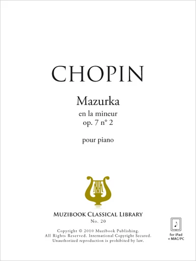 Mazurka en la mineur op. 7 n° 2 - Frédéric Chopin - Muzibook Publishing