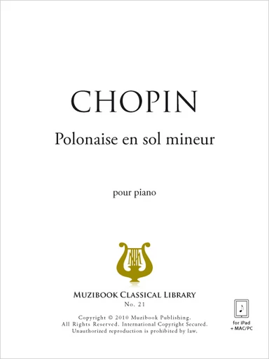 Polonaise en sol mineur - Frédéric Chopin - Muzibook Publishing