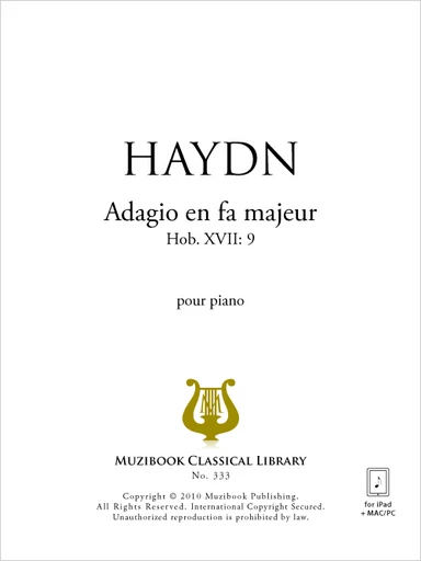 Adagio en fa majeur Hob. XVII 9 - Joseph Haydn - Muzibook Publishing