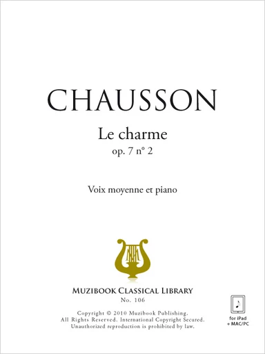 Le Charme - Ernest Chausson - Muzibook Publishing