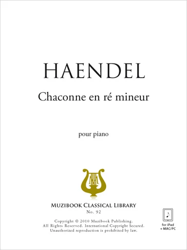 Chaconne en ré mineur - Georg Friedrich Haendel - Muzibook Publishing