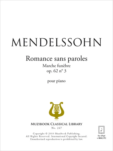 Romance sans paroles op. 62 n° 3 - Felix Mendelssohn - Muzibook Publishing