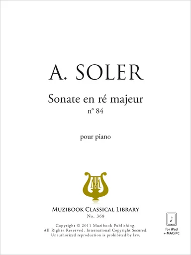 Sonate en ré majeur n° 84 - Antonio Soler - Muzibook Publishing