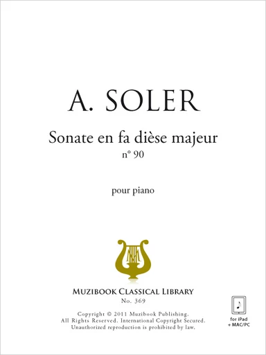 Sonate en fa dièse majeur n° 90 - Antonio Soler - Muzibook Publishing