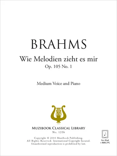 Wie Melodien - Johannes Brahms - Muzibook Publishing