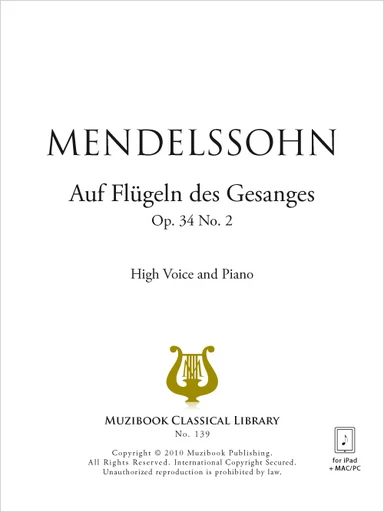 Auf Flügeln des Gesanges - Felix Mendelssohn - Muzibook Publishing