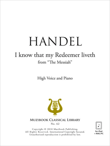 I know that my Redeemer liveth - Georg Friedrich Haendel - Muzibook Publishing