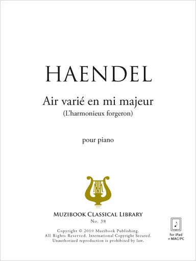 Air varié en mi majeur (L'harmonieux forgeron) - Georg Friedrich Haendel - Muzibook Publishing