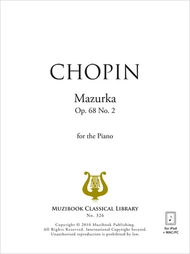 Mazurka en la mineur op. 68 n° 2 - Frédéric Chopin - Muzibook Publishing