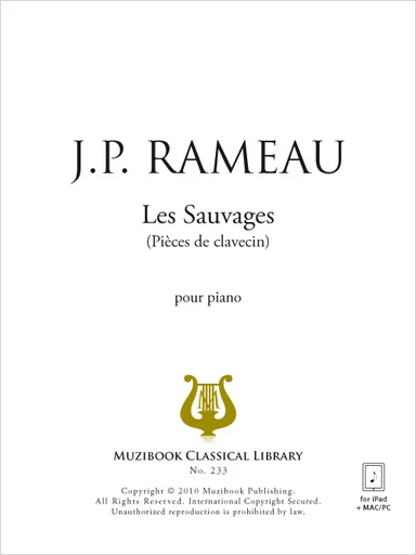 Les Sauvages - Jean-Philippe Rameau - Muzibook Publishing