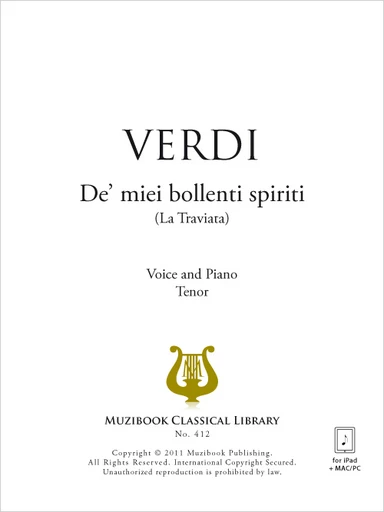 De' miei bollenti spiriti - Giuseppe Verdi - Muzibook Publishing