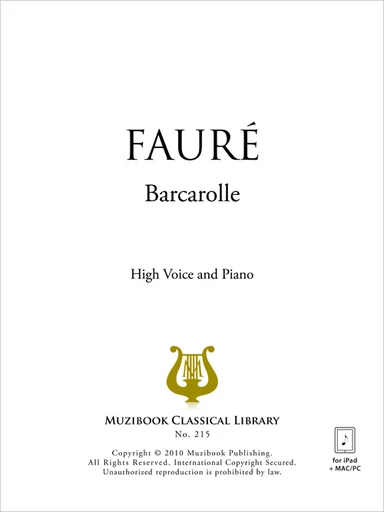 Barcarolle - Gabriel Fauré - Muzibook Publishing