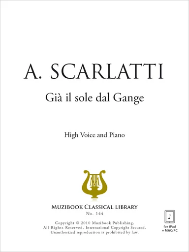 Già il sole dal Gange - Alessandro Scarlatti - Muzibook Publishing