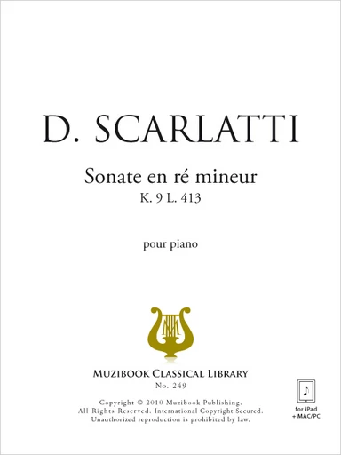 Sonate en ré mineur K 9 - Domenico Scarlatti - Muzibook Publishing