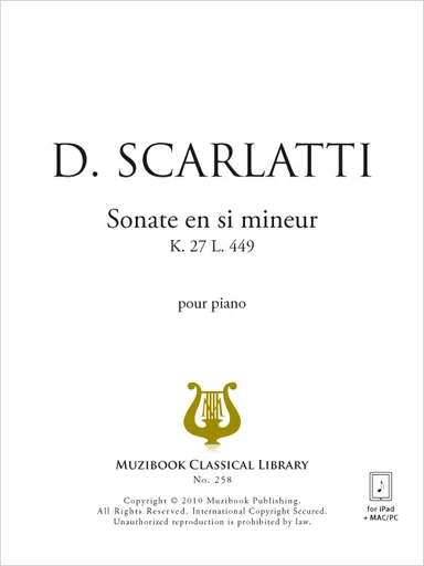 Sonate en si mineur K 27 - Domenico Scarlatti - Muzibook Publishing