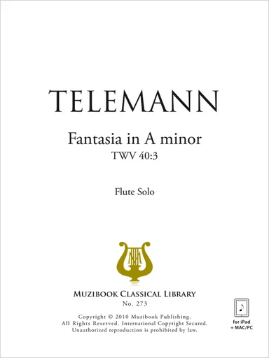 Fantaisie n° 2 en la mineur TWV 40/3 - Georg Philipp Telemann - Muzibook Publishing