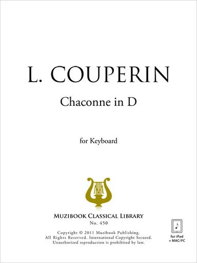 Chaconne en ré majeur - Louis Couperin - Muzibook Publishing