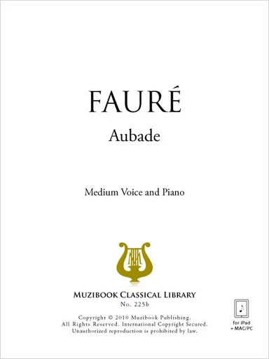 Aubade - Gabriel Fauré - Muzibook Publishing