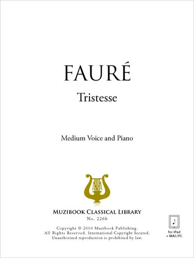 Tristesse - Gabriel Fauré - Muzibook Publishing