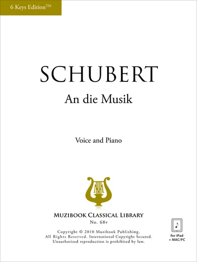 An die Musik (6 Keys Edition™) - Franz Schubert - Muzibook Publishing