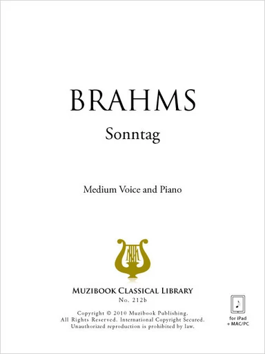 Sonntag - Johannes Brahms - Muzibook Publishing