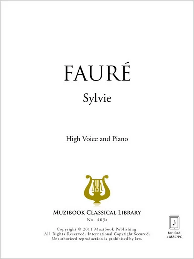 Sylvie - Gabriel Fauré - Muzibook Publishing