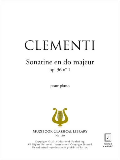 Sonatine en do majeur op. 36 n° 1 - Muzio Clementi - Muzibook Publishing