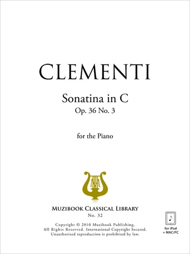 Sonatine en do majeur op. 36 n° 3 - Muzio Clementi - Muzibook Publishing