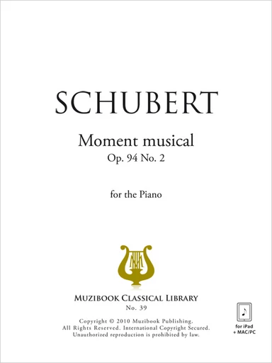 Moment musical op. 94 n° 2 - Franz Schubert - Muzibook Publishing