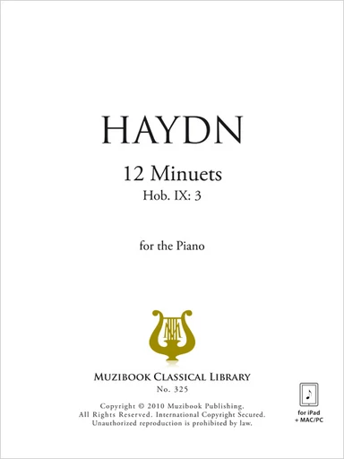 12 Menuets Hob. IX 3 - Joseph Haydn - Muzibook Publishing