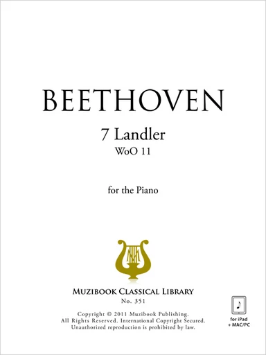 7 Ländler WoO 11 - Ludwig van Beethoven - Muzibook Publishing