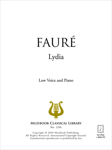 Lydia - Gabriel Fauré - Muzibook Publishing