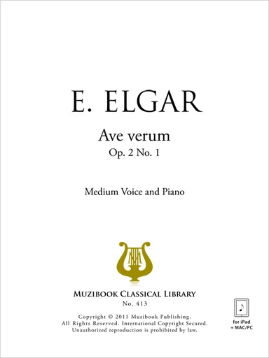 Ave verum op. 1 n° 2 - Edward Elgar - Muzibook Publishing