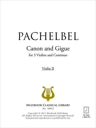 Canon et Gigue (Partie séparée) - Johann Pachelbel - Muzibook Publishing