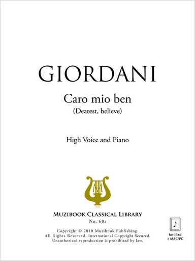 Caro mio ben - Giuseppe Giordani - Muzibook Publishing