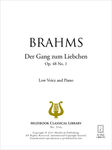 Der Gang zum Liebchen op. 48 n° 1 - Johannes Brahms - Muzibook Publishing